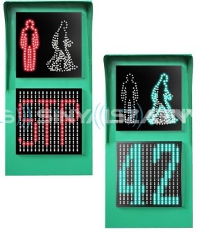 Sarix™ Homme rouge 300 mm avec LED 5 mm - Homme vert marchant sur un piéton + Rouge - Vert avec affichage de compteur arrière