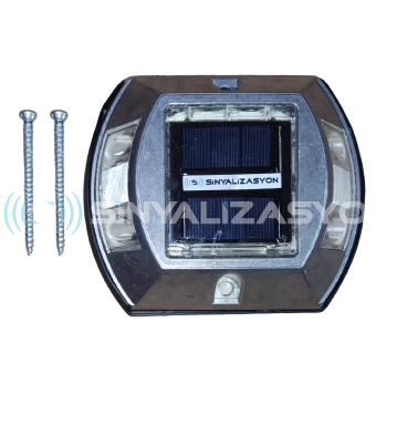 BOUTON DE ROUTE SOLAIRE S-SRS22 AVEC CORPS EN ALUMINIUM ET RÉFLECTEURS LED.